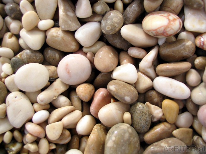 Kamienie na plaży okrąglutkie i ładne