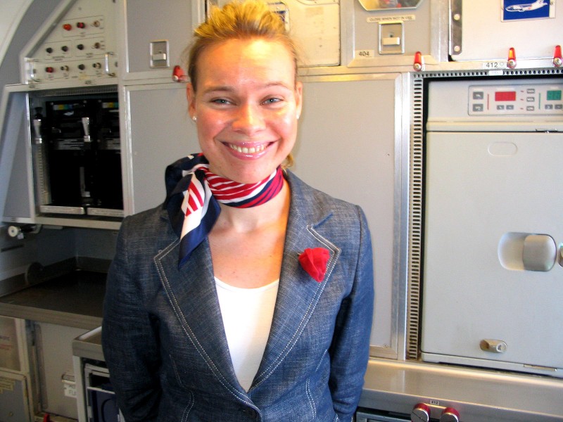 <b>Stewardessa Sky Europe</b> - towarzyszyła nam w obydwu kierunkach
